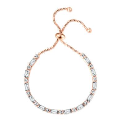 China Office/Career Fashion New Women's Jewelry Geometric Zircon Bracelet Rose Gold Plated Adjustable Women's Bracelet for sale