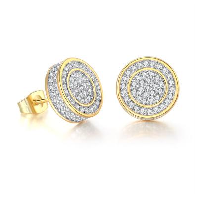 China BOHEMIA hip-hop zircon earrings around new men's hippie diamond full color earrings electroplating earrings for sale