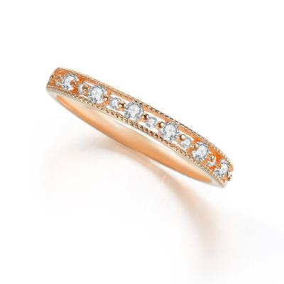 China Office / New Women's Jewelry Ring Lace Ring Classic Zircon Career Fashion Micro-Inlaid Real Copper Plated Gold Ring for sale