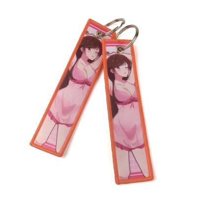 China Gifts Wholesale Custom Sublimation Printed Anime Japan Cute Girl Logo Private Made Keychains For Souvenirs for sale