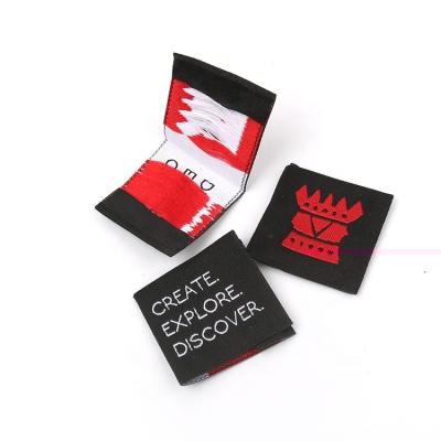 China Custom Custom Washable Logo Private Fabric Double Sided Crown Design Fashion Accessories Labels And Tags For Underwear for sale