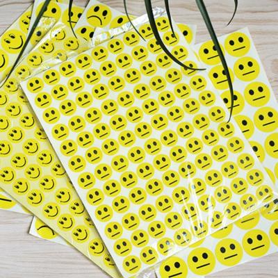 China Scratch Off Customized Die Cut Printing Self Adhesive Stickers Cosmetic Logo Peel Off Cartoon Smile Face Label For Kids Toys for sale