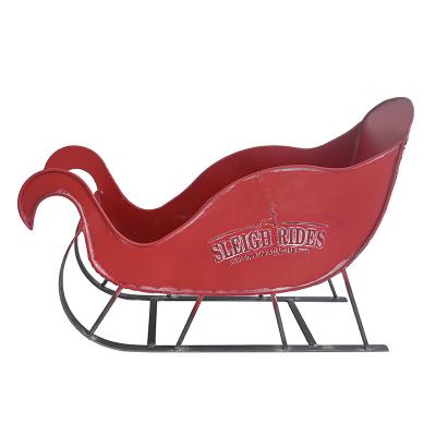 China Car Sleigh Christmas Ornament Iron Craft Fireplace Decoration Indoor and Outdoor Gifts for sale