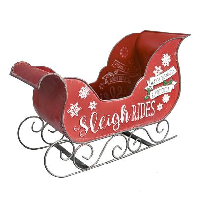 China Christmas Gift Car Sleigh Christmas Fireplace Creative Decoration Wrought Iron Indoor and Outdoor Ornaments for sale