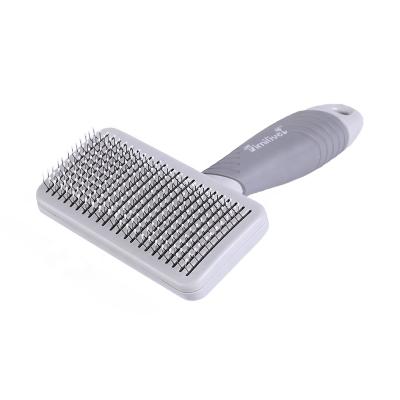 China Viable Easy Use Hair Remover Brush with Self-Cleaning Base for Dog Cat Slicker Grooming Pet Comb for sale