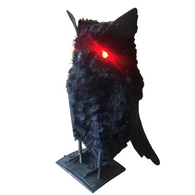 China LED Light New Product Unique Halloween Standing Owl With LED Light For Party for sale