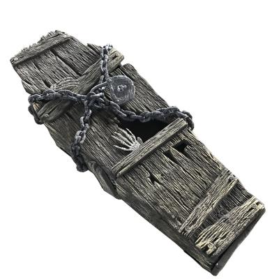 China With Chain And Lock Halloween Prop Horror Foam Halloween Party Props Foam Coffin With Plastic Chain And Lock for sale