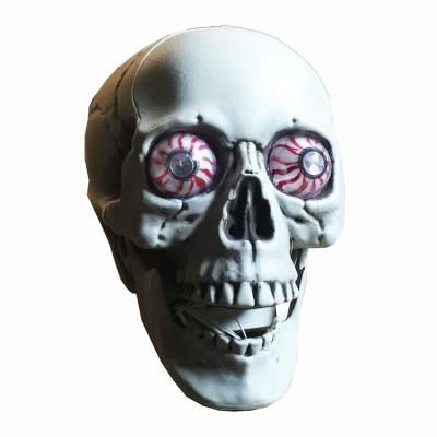 China Hot Selling Light And Healthy Halloween Decoration Natural Plastic Life Size Skeleton Skull With Function for sale