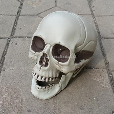 China Halloween Party Skeleton Skull, Life Size Realistic Halloween Skull Bones Haunted House Escape Horror Props Decorations for sale