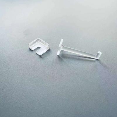 China Display Hanging 38mm Clear Acrylic J-Hook Pegboard Display Hooks Acrylic Plastic Slatwall Hooks for sale