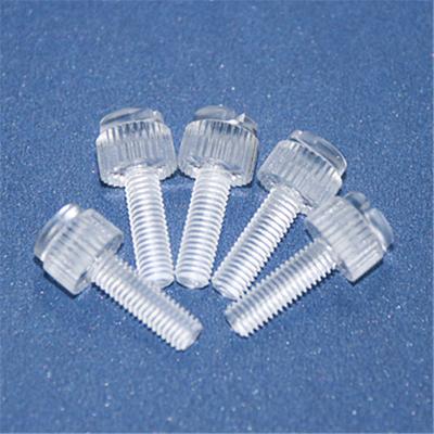 China Round M3 M4 M6 M8 Slotted Knurling Hand Tighten Screw Clear PC Plastic Screw for sale