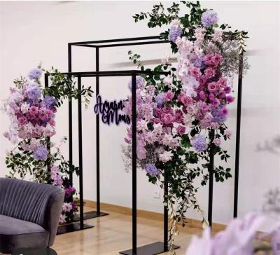 China Wedding Party Event Decorations Customized Decorative Square Metal Flower Stand Wedding Party Backdrops Installed For Stage Props Decor for sale