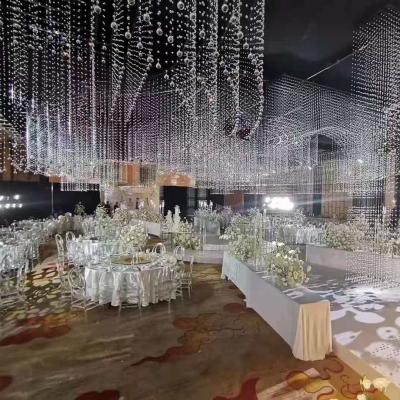 China For Wedding 100cm Crystal Glass Beaded Garland Crystal Beaded String For Wedding Ceiling Hanging Decoration for sale