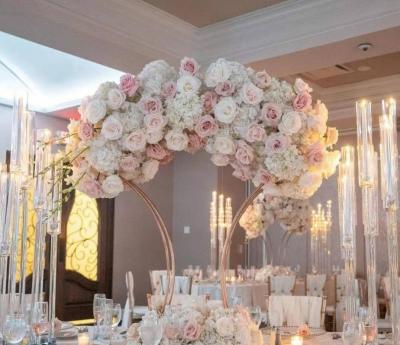 China Wedding Party Event Decorations Wedding Table Frame Stand 100cm Height Gold Metal Floral Flower Stand For Wedding Table Decorations for sale