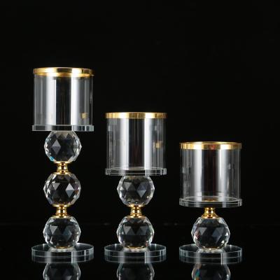 China Wedding light burn European style SCCH-002 head crystal candlestick holder to wedding table decoration for sale