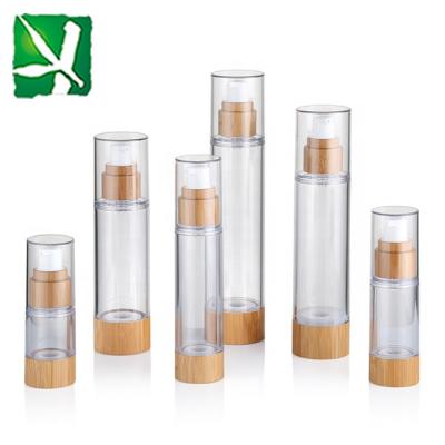 China 1 oz / 2 oz / 4 oz Luxury Clear Plastic Airless Lotion Bottle Eco - Friendly High - End Pump Cosmetic Packaging for sale