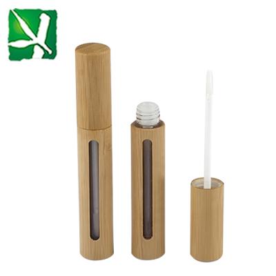 China New lipstick container lip gloss with bamboo tube, bamboo lip gloss for cosmetics for sale