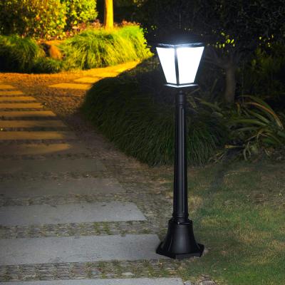 China 2021new Traditional Design Outdoor Black Aluminum Led Solar Post Ip44 Lantern Light For Sale for sale