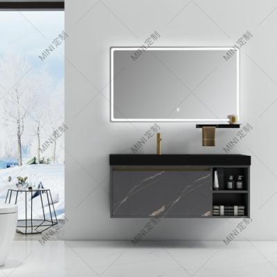 China 2021 Popular Waterproof Basin Ceramic Slab Top Selling Customized Bathroom Vanity Sets Mirrored Cabinets Grade Modern Ceramic Material for sale