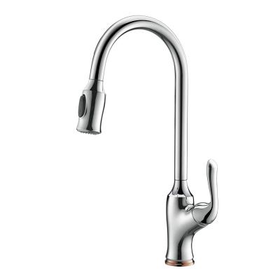 China Venetio U.S.A Free Shipping Modern Kitchen Sink Faucet Copper Mixer Pull-Down Tap Lead Free Silver Pull-Down Kitchen Faucet for sale