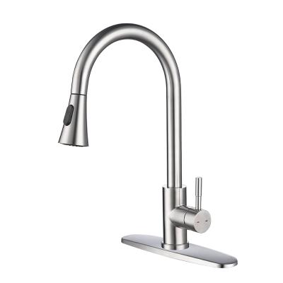 China Venetio U.S.A Free Shipping Single Handle Modern High Arc Pull Out Kitchen Faucet With Pull Down Sprayer Sink Faucet Stainless Steel for sale