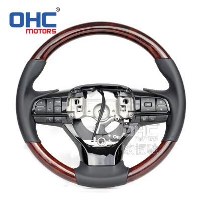 China Sports Wholesale Custom Leather Car Steering Wheel Fit For Toyota Camry Highlander Lexus ES LX470 Wood Steering Wheel for sale