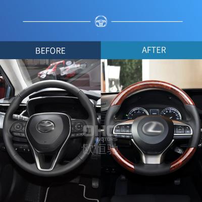 China Sports Wholesale Custom Leather Car Steering Wheel Fit For Toyota Camry Corolla Crown Rav4 Lexus Wooden Steering Wheel for sale