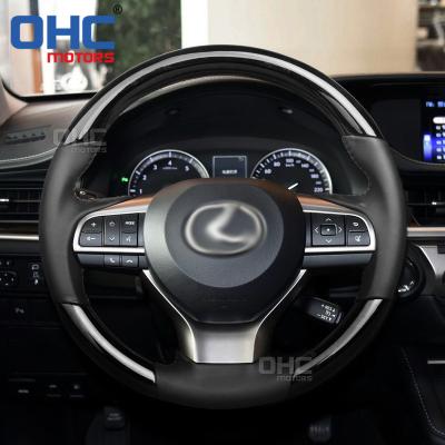 China Sports Piano Black Car Steering Wheel Wood Leather Fit For Toyota Prius Sienna Lexus ES Steering Wheel 2012 2013 2014 2015 2016 for sale