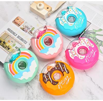 China Poupular Viable Cute Donut Plastic Bottle New Ins With Straw Kids Tritan Material Water Bottle for sale