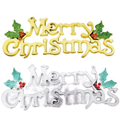 China Wholesale Plastic Decoration Christmas Tree Door Decoration 3D Merry Christmas Banner for sale