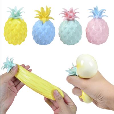 China Indoor /Outdoor Smaller MOQ TPR Squeezing Kawaii Soft Duct Relaxation Toy Pineapple Shape Flour Toys Squishy Toys for sale