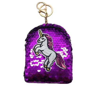 China 2021 Lady Fashion Wholesale New Unicorn Sequins Coin Purse With Chains Bag Cheap Coin Sling Bag for sale