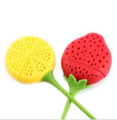 China Viable Hot Sale Strawberry and Lemon Shape Amazon Silicone Tea Infuser for Houseuse for sale