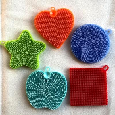 China Multifunctional Viable Kitchen Silicone Brush Cleaner and Silicone Dish Sponge Washing Brush Scrubber for sale