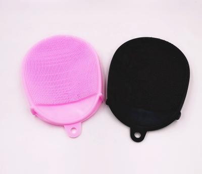 China Viable Hot Selling Dual Sides Multifunctional Soft Silicone Brush and Silicone Brush Cleaning Sponge for Kitchen for sale