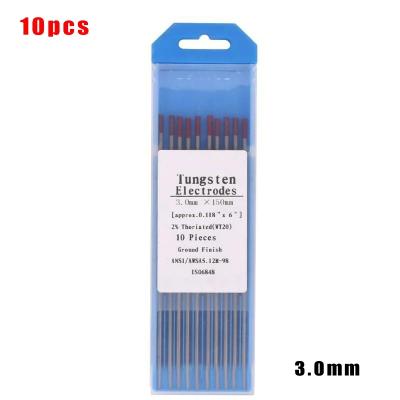 China 10pcs Tool Colors Code 3.0*150 Thorium Tungsten Electrode Tungsten Welding Red Head Needle/Rod For Welding Machine for sale