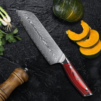 China 7 Inch Viable Japanese Steel Damascus Kitchen Santoku Knife for sale