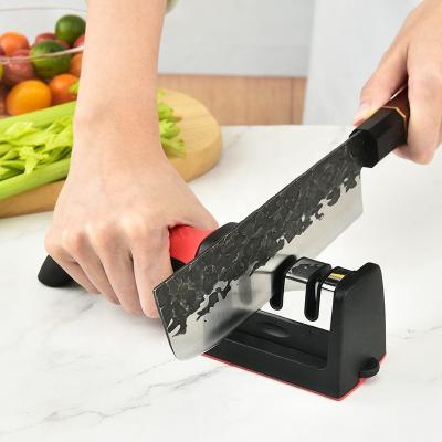 China Sustainable Household 3 Stage Multifunctional Quick Hanging Knife Sharpener Kitchen Knife Tungsten Steel Ceramic Sharpening Stone for sale