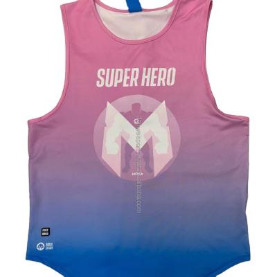 China Breathable Custom Design Full Sublimation Running Gym Men's Sleeveless Singlet for sale