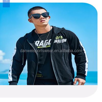 China Full Black Color Zipper Hoodie Cotton Sports Fleece Jacket Men Jacket Cotton Winter Anti-UV for sale