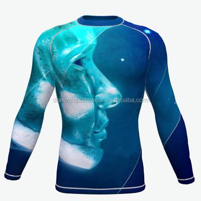 China Polyester Spandex OEM Design Sublimated Compression Muttahida Majlis-e-Amal Rash Guard Manufacturer for sale