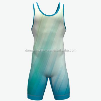 China 2020 style cheap polyester spandex plain color logo custom print youth wrestling singlet for sale