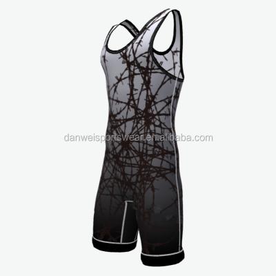 China New Arrival Polyester Spandex Sublimation Singlet Wrestling Clothing Dry Quickly for sale