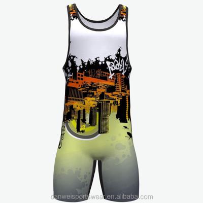 China Polyester spandex youth size mens 4xl sublimated custom team wrestling singlet for sale