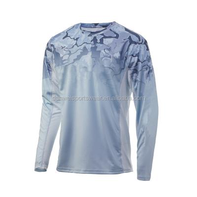 China Antibacterial Mens Slim Fit 1/4 Zipper Fishing Shirt Long Sleeve Logo Fishing Shirts for sale