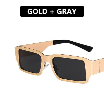 China Fashion INS metal square sunglasses steel leather with the same hip-hop personality trend female sunglasses new paragraph sunglasses for sale