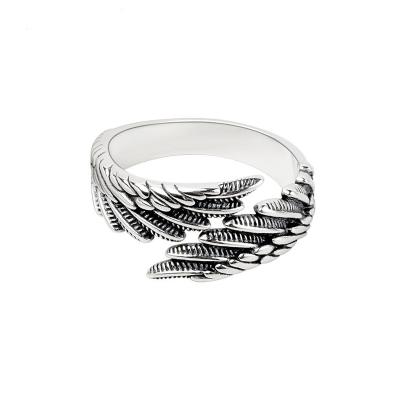 China GC220052 Hot SC Amazon Rings CLASSIC PUNKS Retro Shape Jewelry Adjustable Rings Personality Aesthetic Leaf Silver Rings for sale