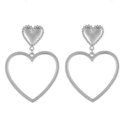 China GC220309 Trendy Fashion Rhodium Heart Drop Earrings For Women Wholesale for sale