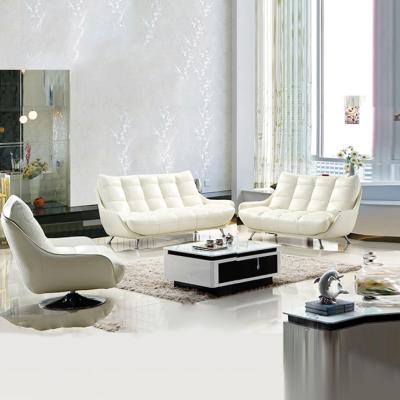 China Foshan Extendable L Shape Genuine Leather Extendable Sofa Set With 3 Seater for sale