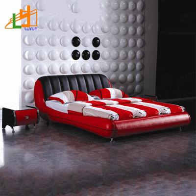 China New Soft Bed Bed Models Modern Soft Bed Room Furniture Genuine Leather Bedroom for sale